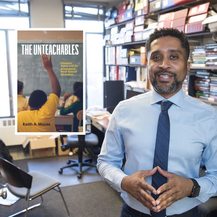 Image of Professor Keith Mayes next to his book "The Unteachables"